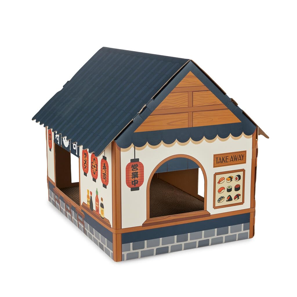 Balvi Casa para Gatos & Rascador Sushi Bar Un rascador con inspiración Japonesa Cartón