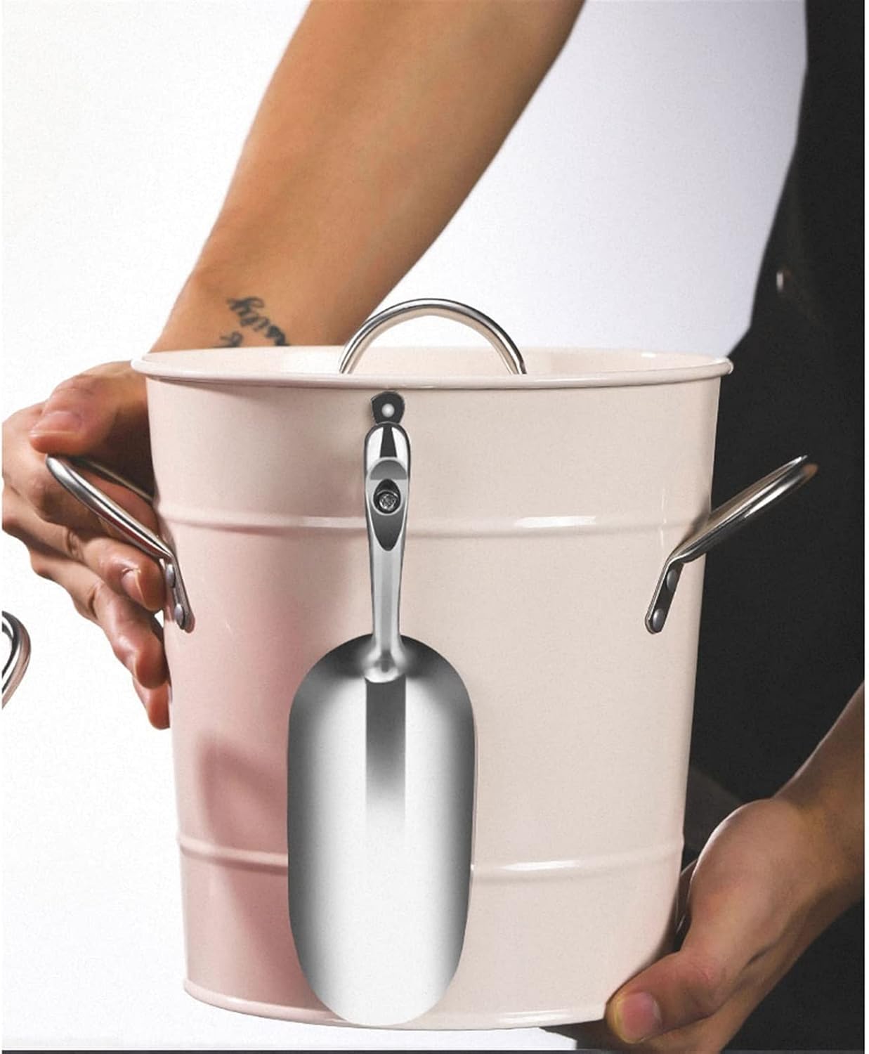 Cubitera Botella Vino Cubo de Hielo de Aislamiento de Doble Capa con Tapa y Bebida de Hielo bañera contenedor de Hielo para la Cerveza de champán de Vino