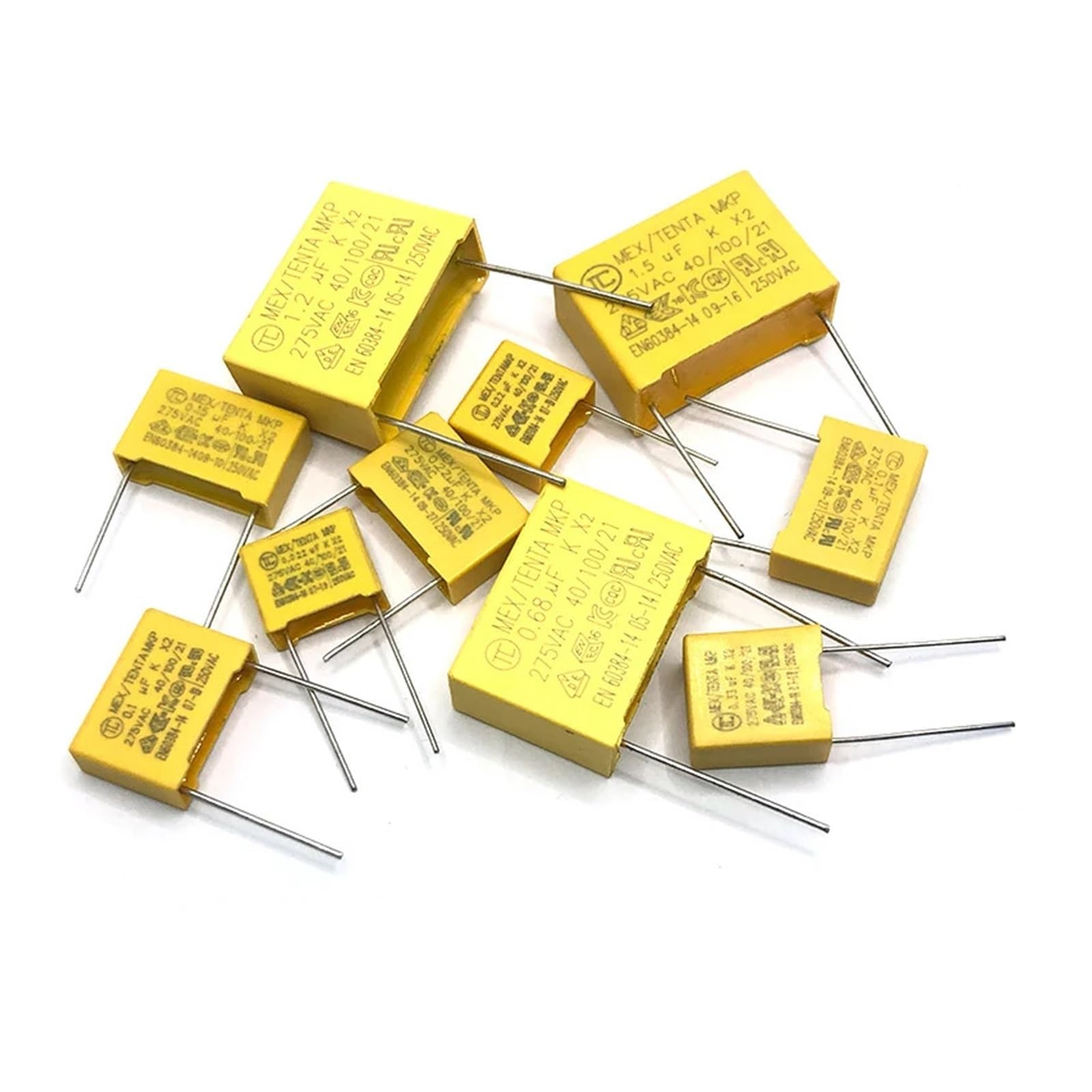 TSIOHKBS 10pcs 275VAC X2 Series 0.068UF 68NF Spacing 10mm 0.068UF275VAC Polypropylene Film Capacitor 0.01UF-2.2UF (0.68UF 15mm 10pcs)