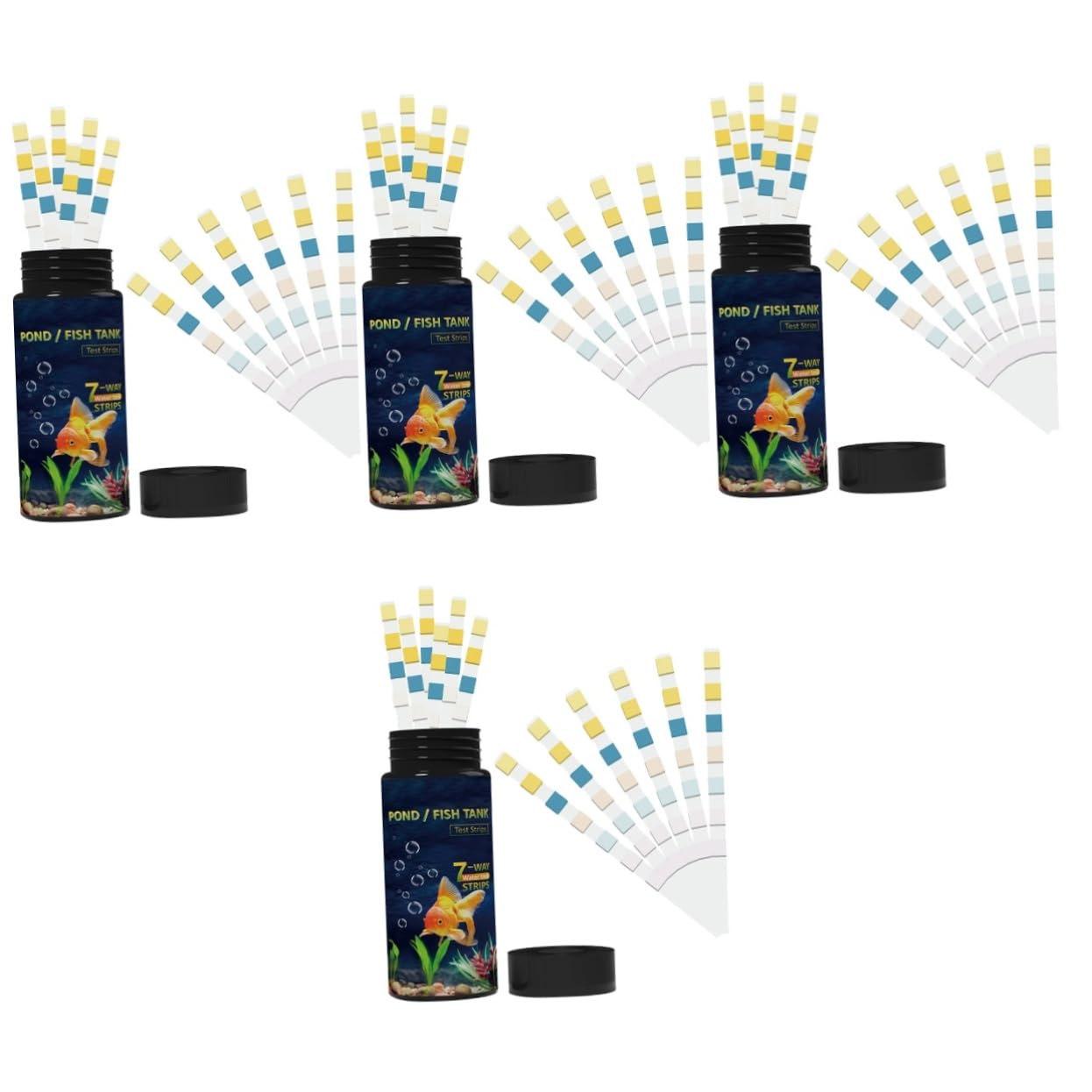 ULTECHNOVO 4er-set 7-in-1-wasserteststreifen-set Für Aquarienpools Einfach Zu Verwendende Teststreifen Für Aquarien Zu Hause 50 Stück * 4