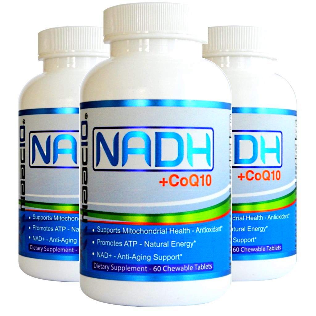 MAAC10 - NADH + CoQ10 (3-Pack) Supplement for Fatigue, Energy, Mental Focus & NAD+ Support, 50mg PAN