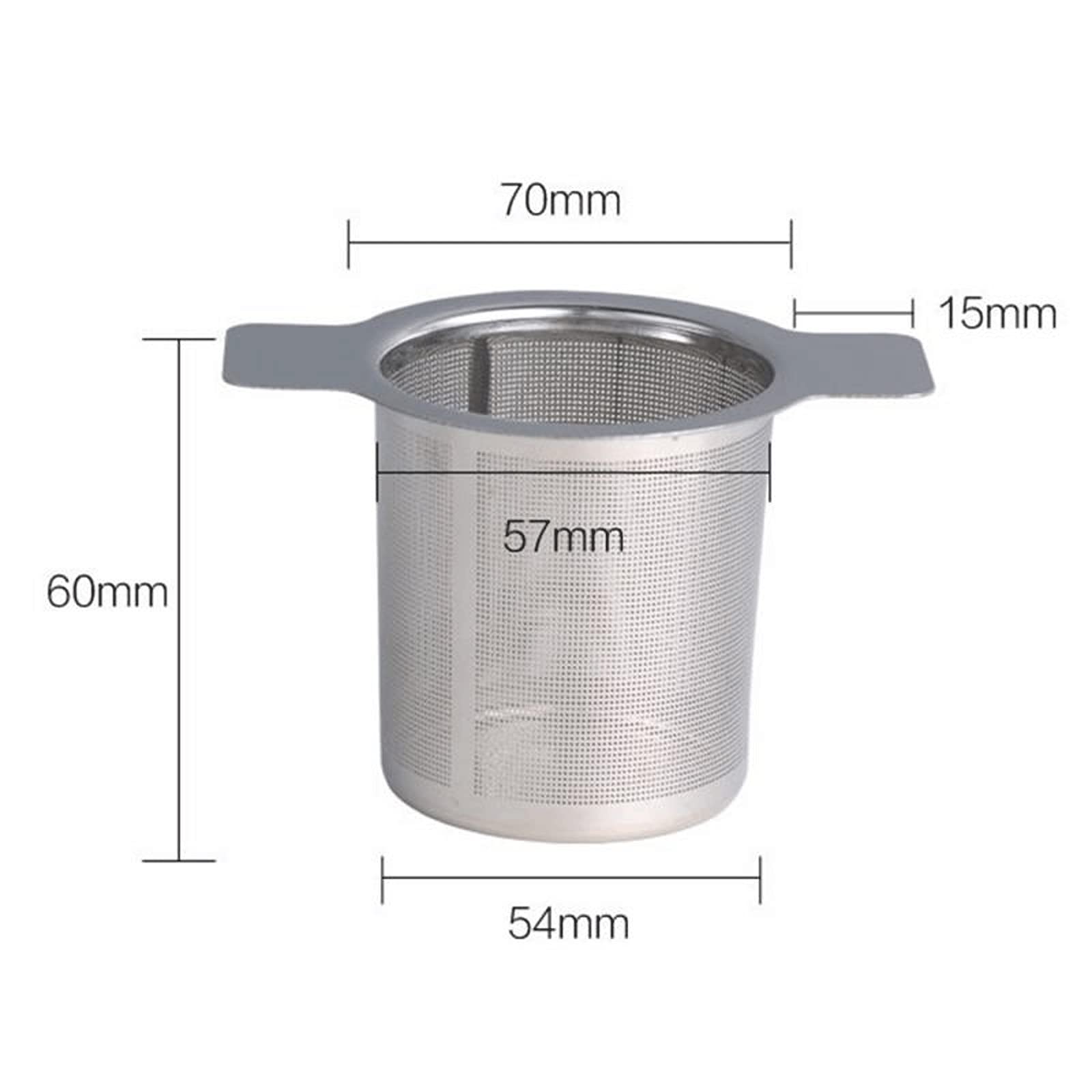 Colador de té de acero inoxidable con caover reutilizable, filtro de té de especias de hoja de té, filtro de té de malla fina, infusor de té con asa
