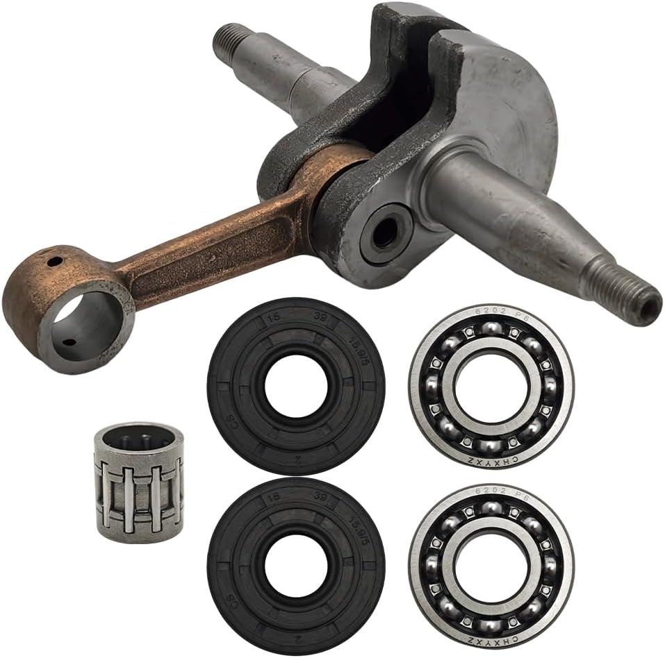 ​​RUURUU​​ Crankshaft with Oil Seal Needle Bearing Kit for Husqvarna 340, 345, 350 Chainsaws