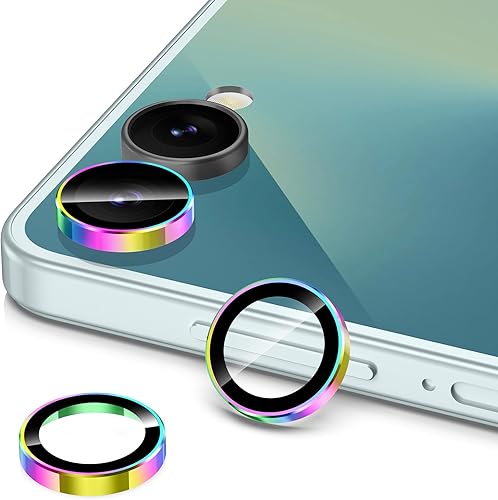 Vista 198 de para Samsung Galaxy Z Flip 7 Protector de Lente de Cámara, Cubierta de Lente de Vidrio Templado con Anillo de Metal Individual, [Fuerte Adhesión] 1