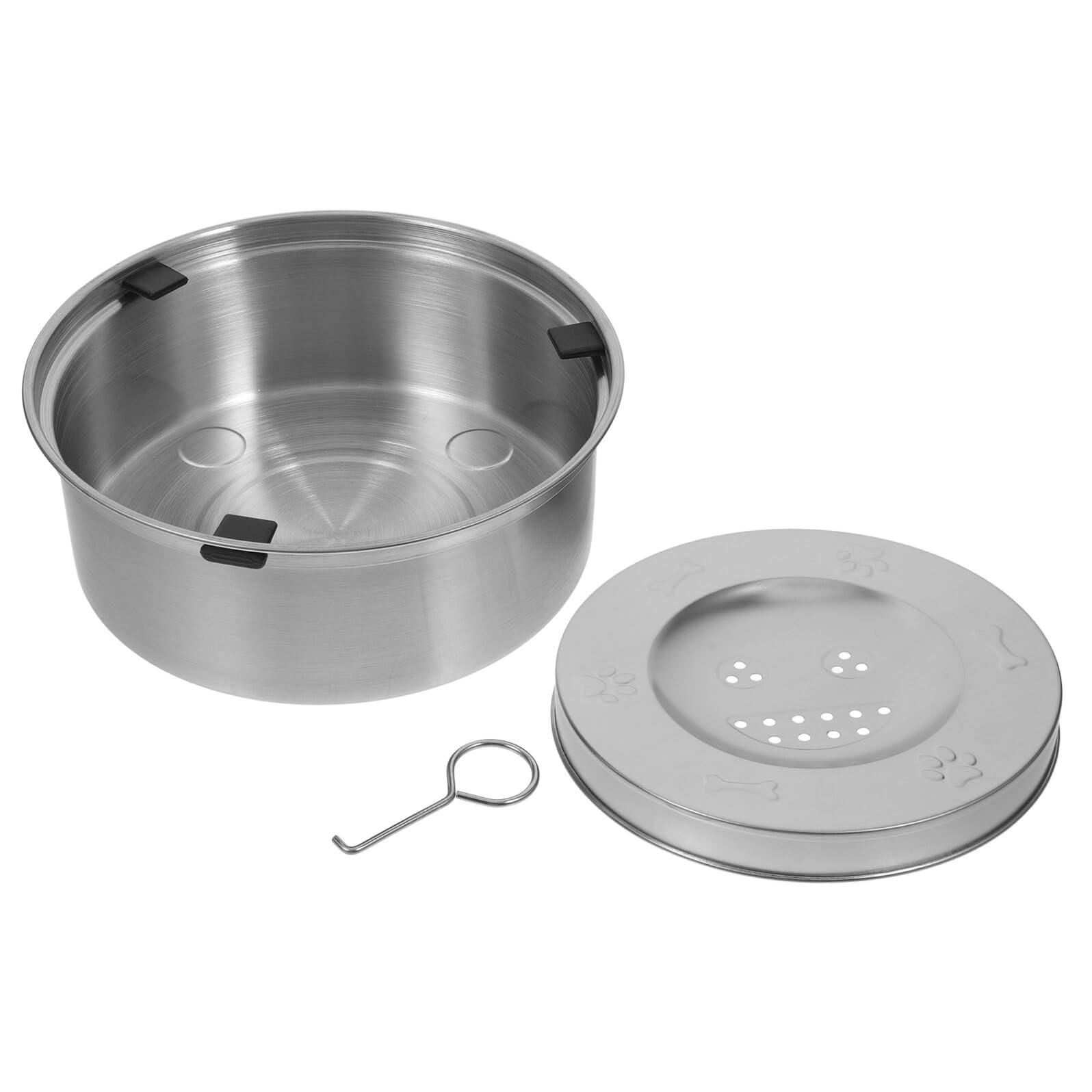 Auslaufsicherer Hunde Wassernapf aus Edelstahl, Silber | Spritzfestes Design für Kontrollierte Wasseraufnahme, Rostbeständige Ausführung, für Hund und Haustier