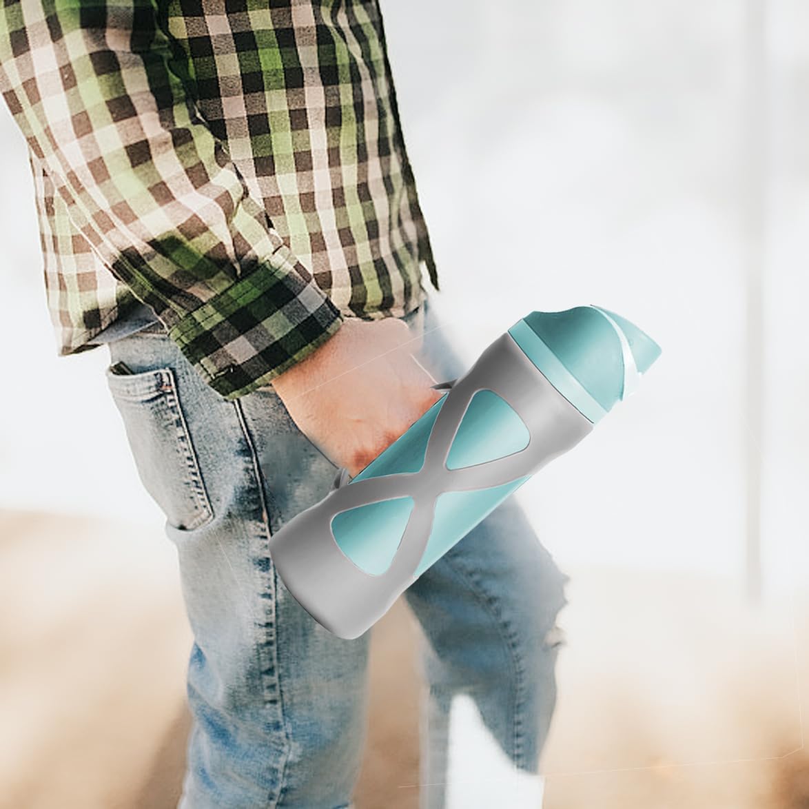 Silicone Water Bottle Boot for Owala 24 oz, Silicone Case with Handle, Anti-Slip Protective Sleeve Protector, Reduce Damage and Provide Comprehensive Protection for FreeSip(Pink) - Image 6