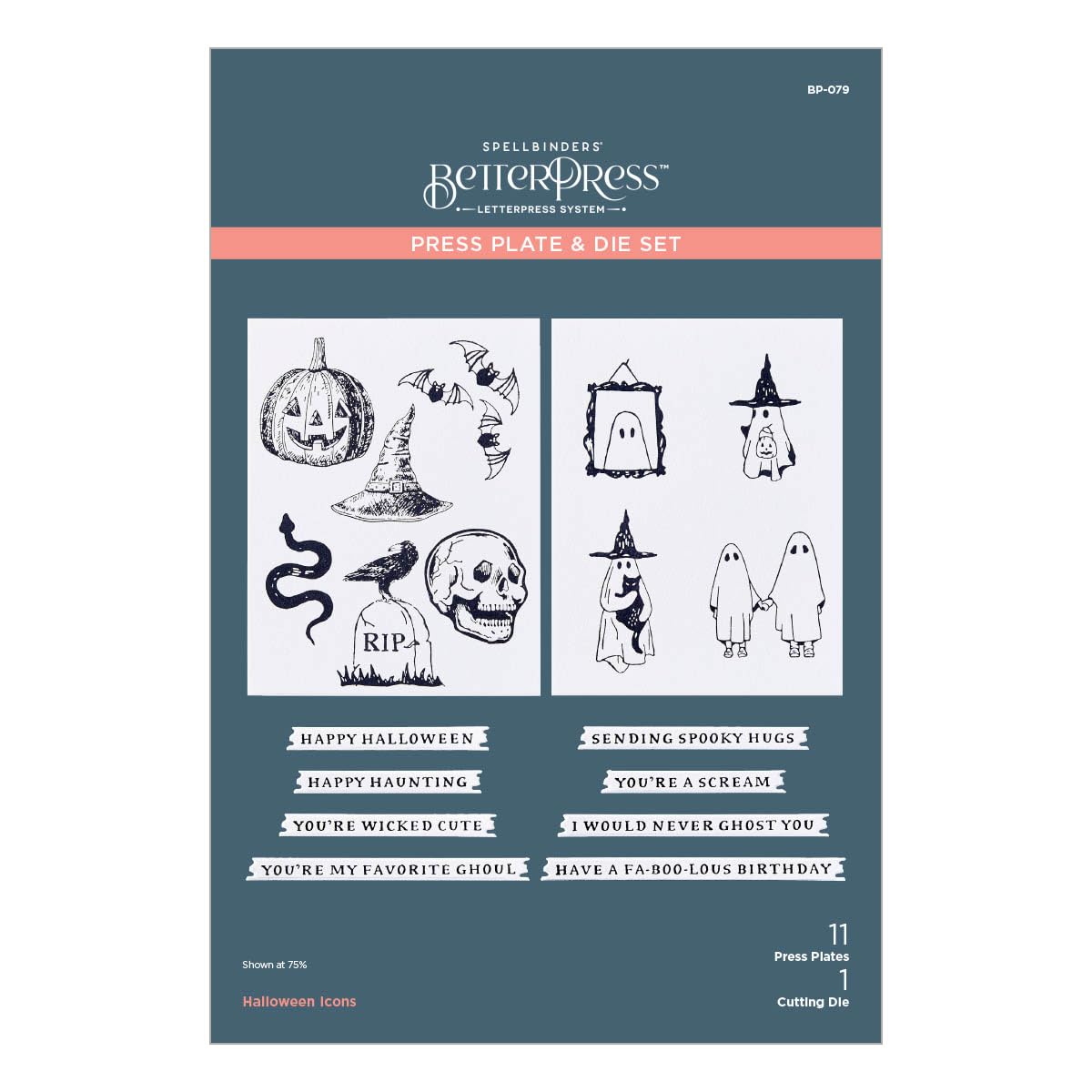 Spellbinders Halloween Icons Press Plate & Die Set from The Betterpress Halloween Collection