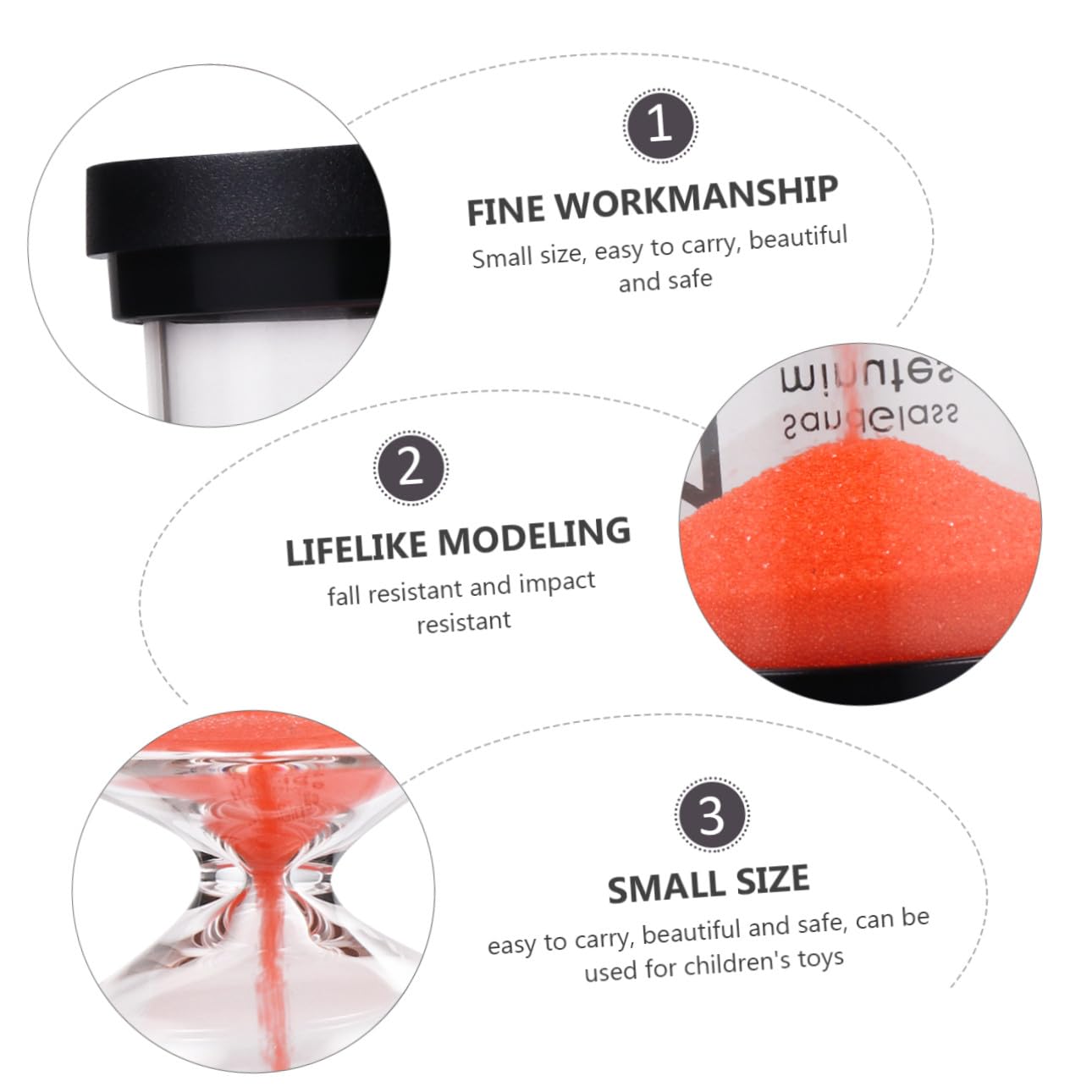 6pièces Minuteur Sablier Élégant pour Bureau Chronomètre pour Décoration Intérieure Et Activités Enseignement