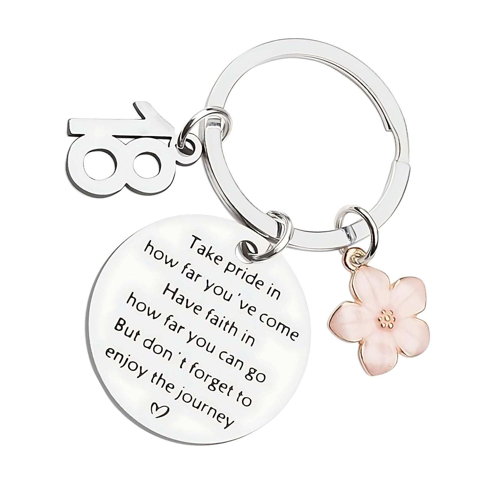 CEEGEWW 18th Birthday Keyring,18th Birthday Gifts for Girls,Aesthetic Happy 18th Birthday Gifts for Girls Keychain,Cute Fashion Gifts,for Sisters Daughter Granddaughter Key Chain Decoration Gift