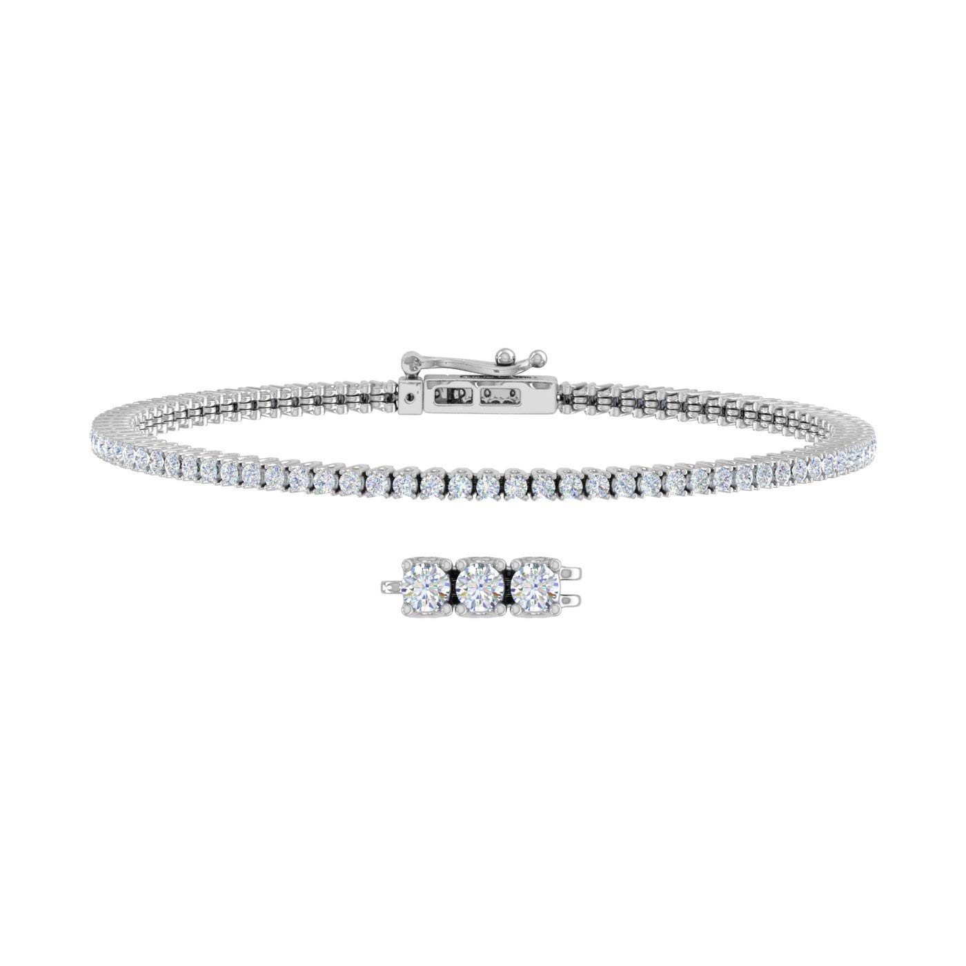 2 Carat Diamond Tennis Bracelet in 10K Gold or 950 Platinum (7.5 Inch)