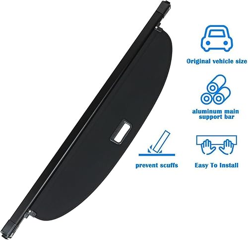 Miniatura 2 de Funda de carga compatible con Nissan Rogue 2021 2022 2023 trasero retráctil para maletero, cubierta de privacidad de equipaje (negro)