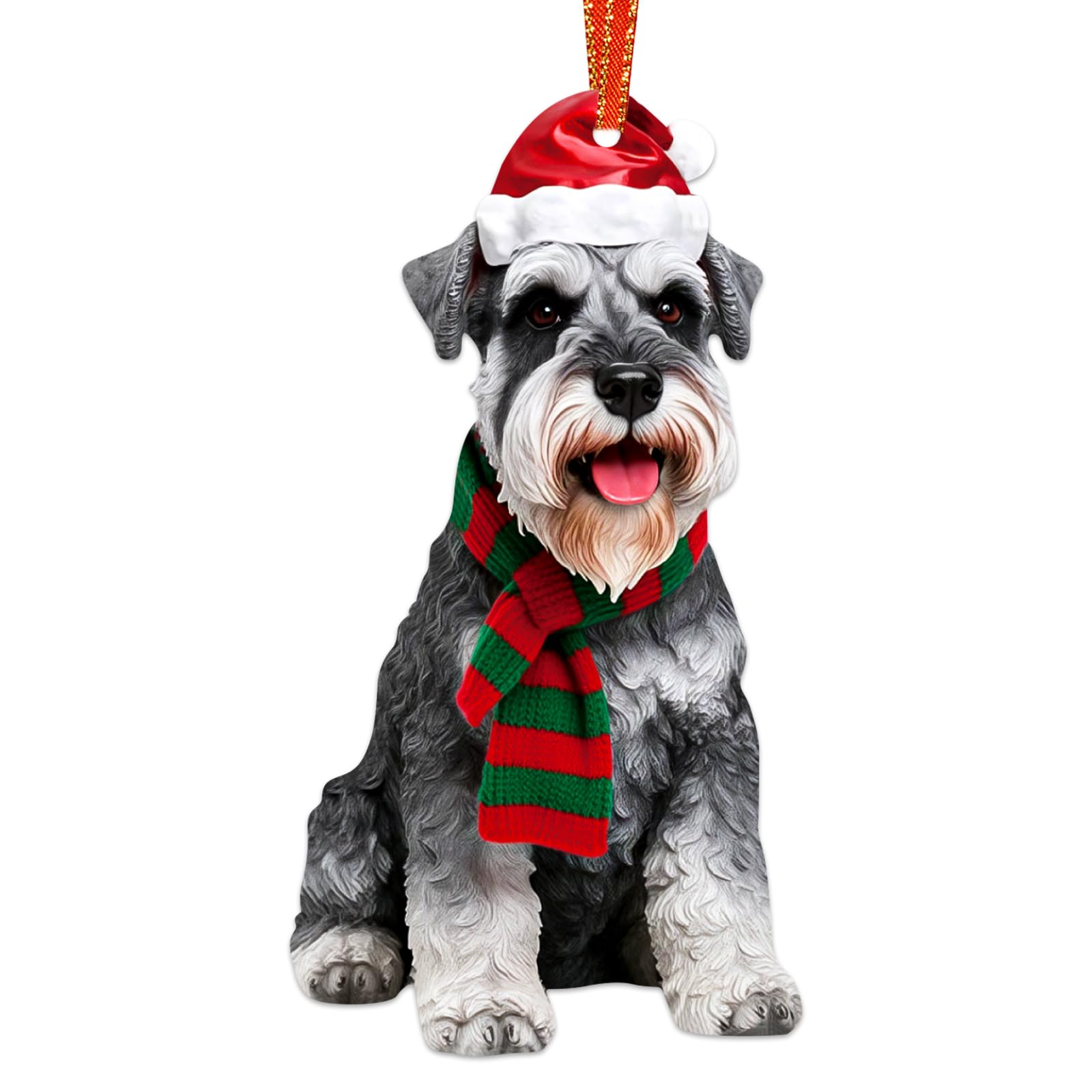 Schnauzer Christmas Ornaments Schnauzers Ornament for Christmas Tree Decor Acrylic Schnauzers Ornaments Pet Dog Holiday Dog Ornament Schnauzers Hanger Gifts for Dogs Lovers Xmas Decor(2D)