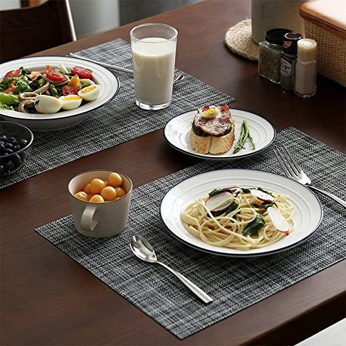 Homedge Pvc Placemat, 4 Pcs Of Non-Slip Place Mats, Washable Vinyl Placemats, Set Of 4 – Gray #TOP1