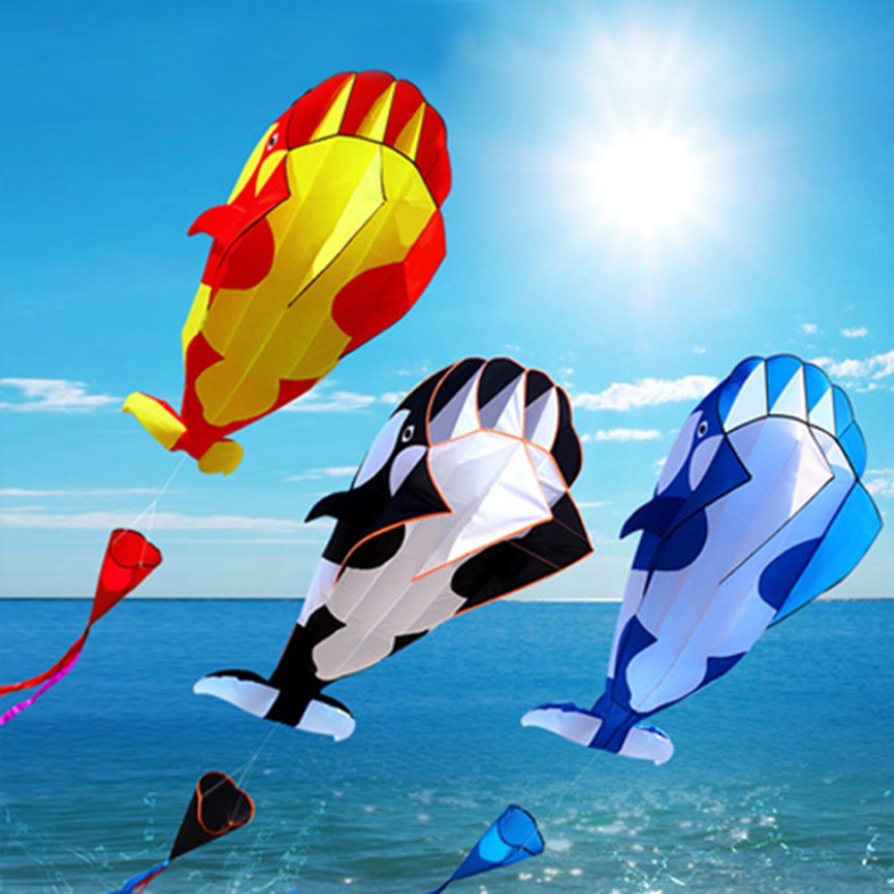 Lixada 3D Niños Adultos Dragón Gigante Sin Marco Suave Parafoil Ballena Gigante Dragón Cometa de Vuelo Mejor Cometa Grande Playa Dragón, 120 x 215 cm, con Bolsa de Almacenamiento