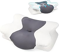 Vista 8 de Almohada para dormir de lado para aliviar el dolor de cuello, almohada de apoyo cervical contorneada para adultos, almohada ergonómica con dolor