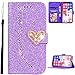 Produktbild Book Wallet Cover Love für Samsung S22 Ultra,Colorful Girl Leder Hülle Magnetische Flip Kickstand Purse with Amazing Stunning Bling Glitter Card Slots & Wrist Strap