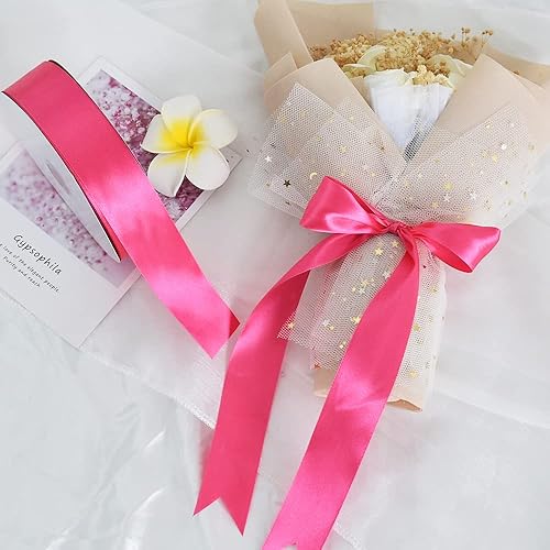 Vista 82 de TONIFUL - Listón de satén de color liso, para envolver regalos, sillas, día de San Valentín, boda, fiesta de cumpleaños, cabello, costura floral, 1