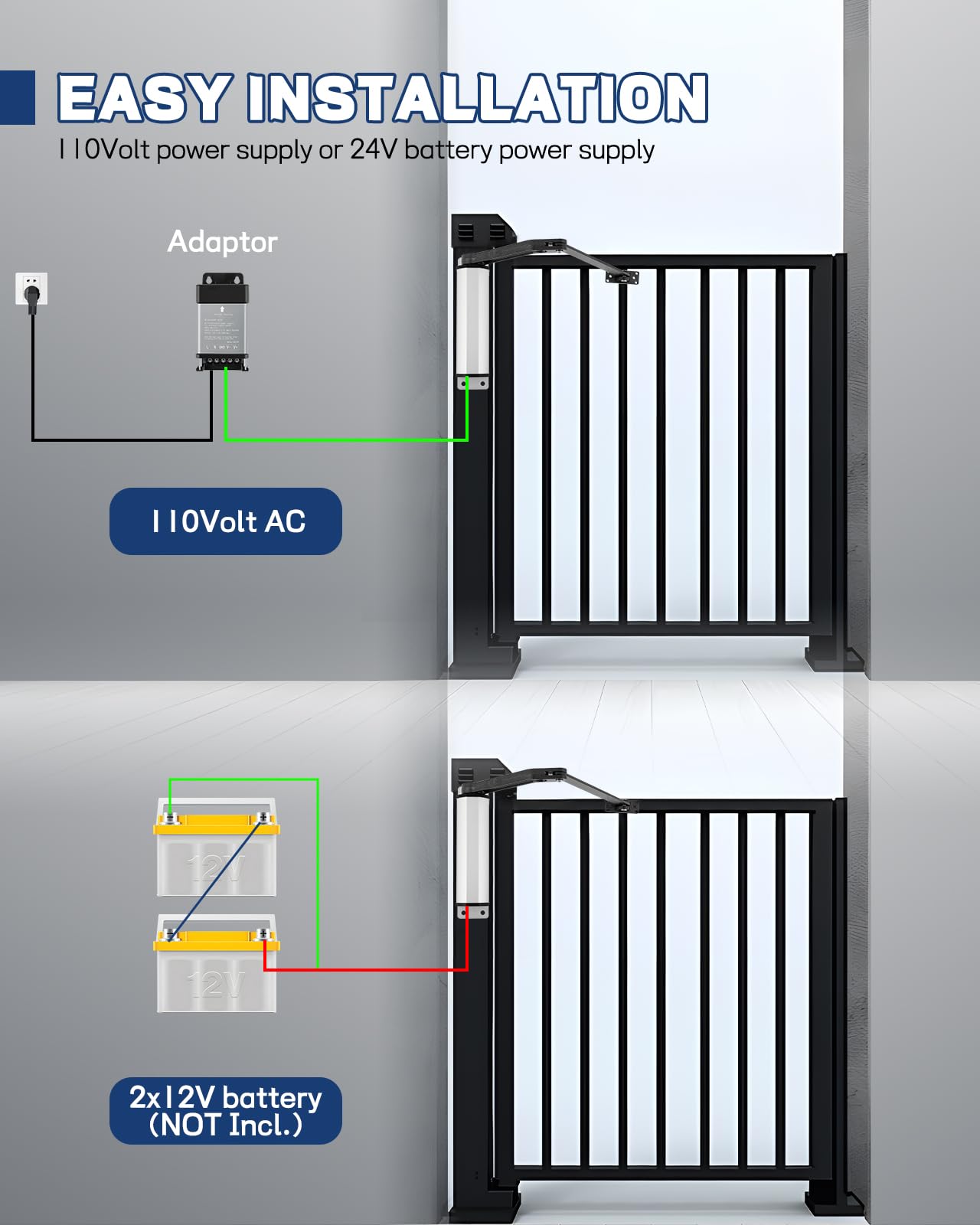 Curated visual reference: Snapklik Com Hanchen Automatic Gate Opener 550 Lbs Door Aluminium Photo Inspiration