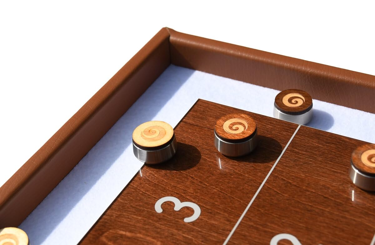 Masters Table Shuffleboard - Walnut with Cognac Rim