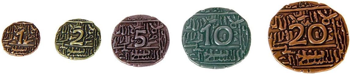 The Broken Token Agra Metal Replica Coins, Pack of 69 Officially Licensed Multi-Denomination Zinc and Nickel Upgrade Coins for Agra Board Game