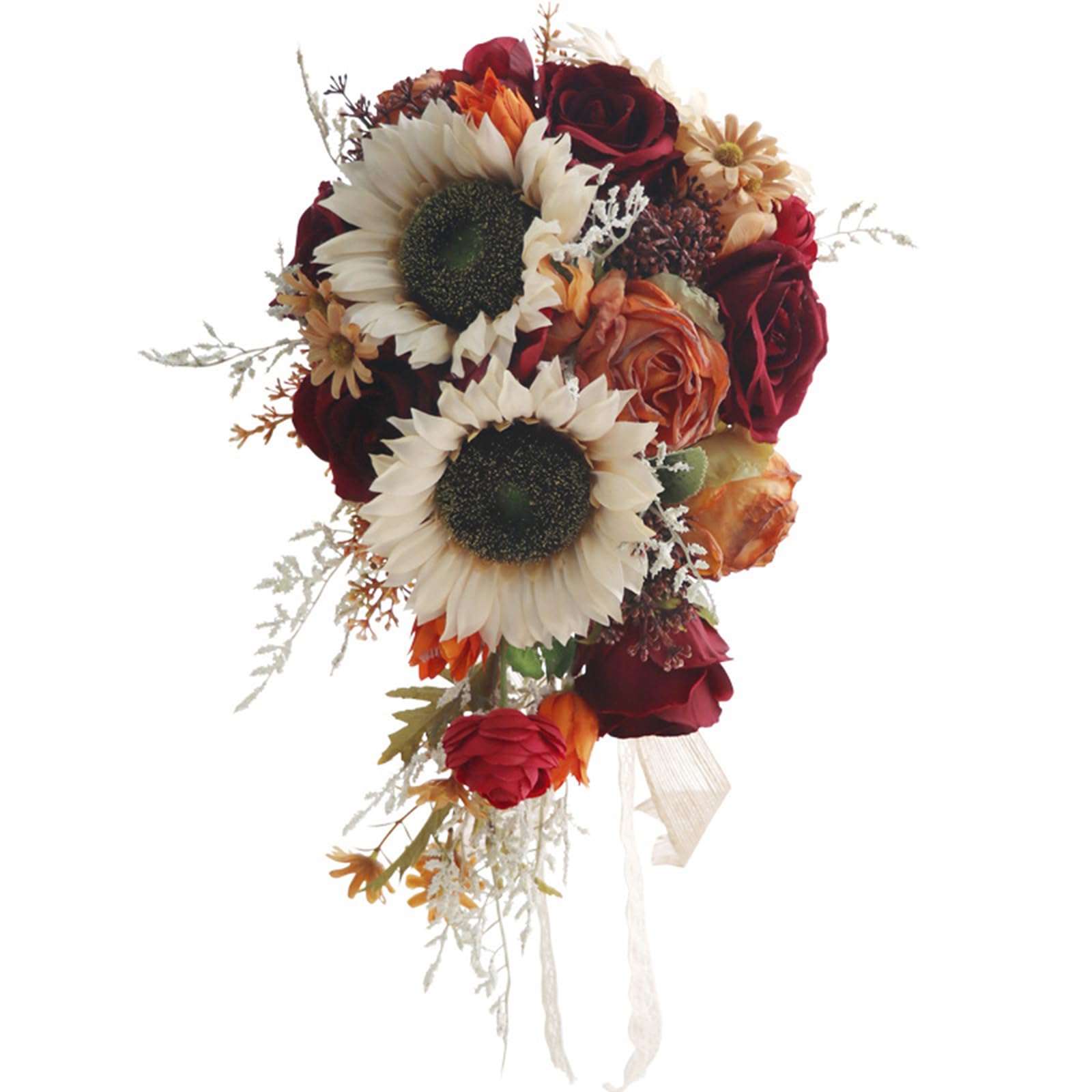 HJRegaFimu Wedding Bridal Bouquet Artificial Rose Flowers Fake Silk Roses Bridesmaid Bouquets For Decoration