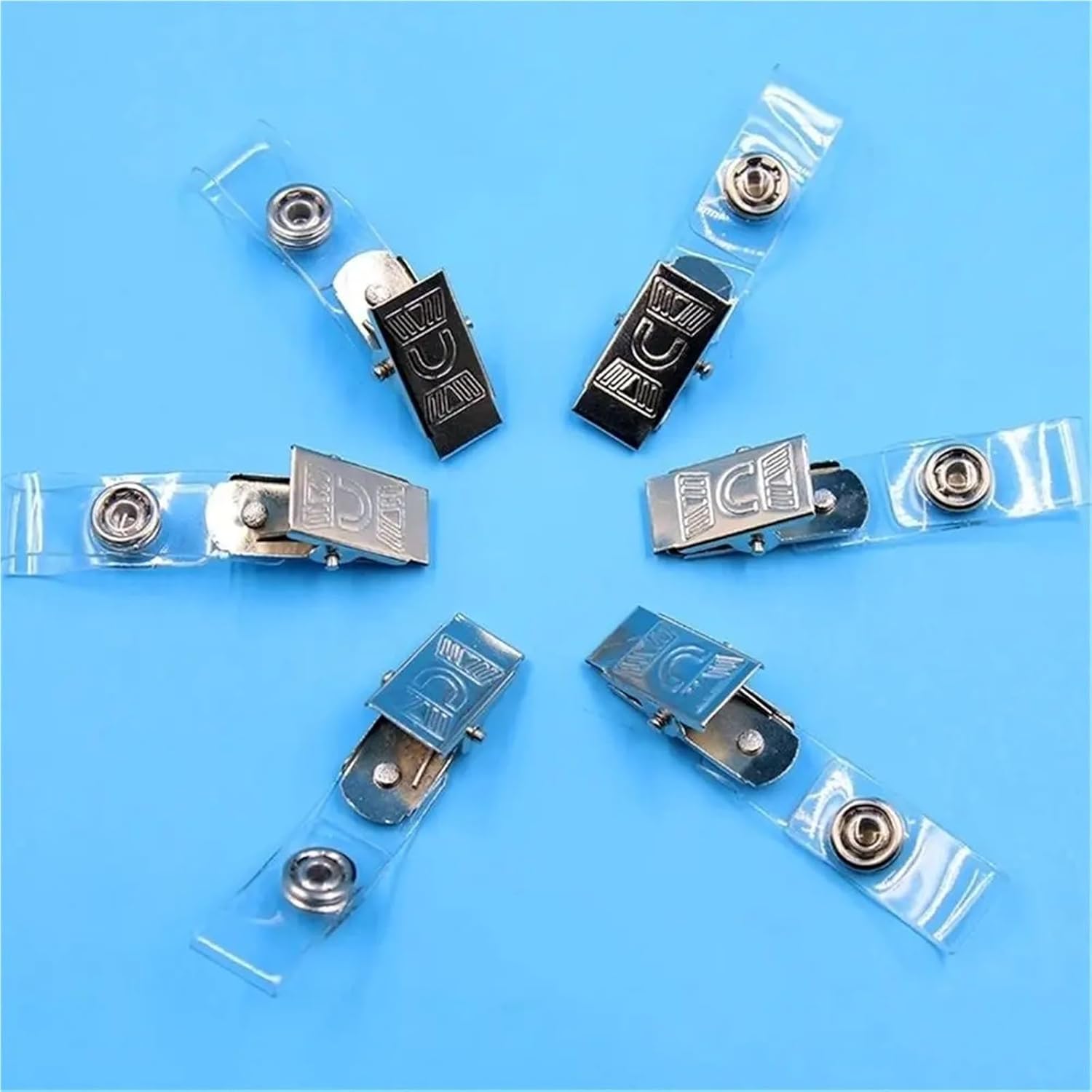 Badge Clip 40pcs Chest Buckle Stainless steel Metal Name Tag Lanyard ID Card Clips for ID Badges Keys