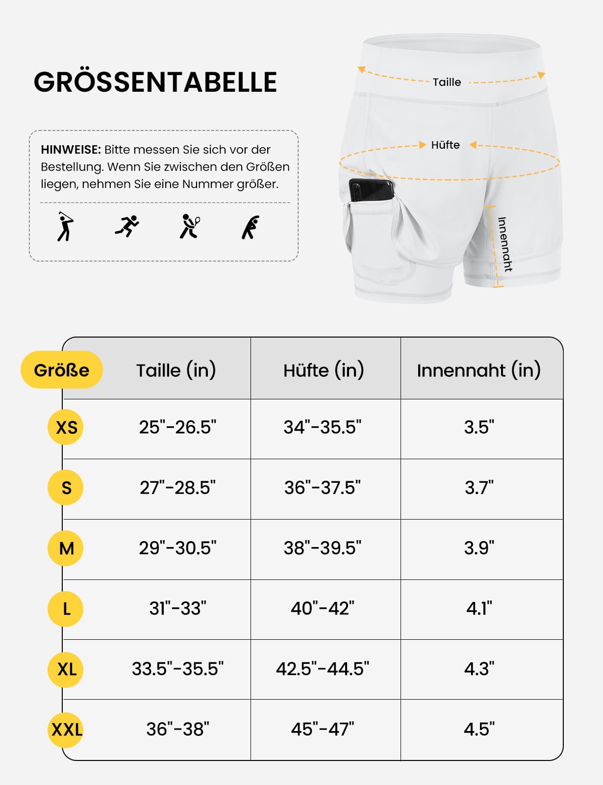 donhobo Pantaloncini Sportivi da Donna Estivi 2 in 1, ad Asciugatura Rapida, da Corsa, Fitness, Yoga, Jogging, Sport