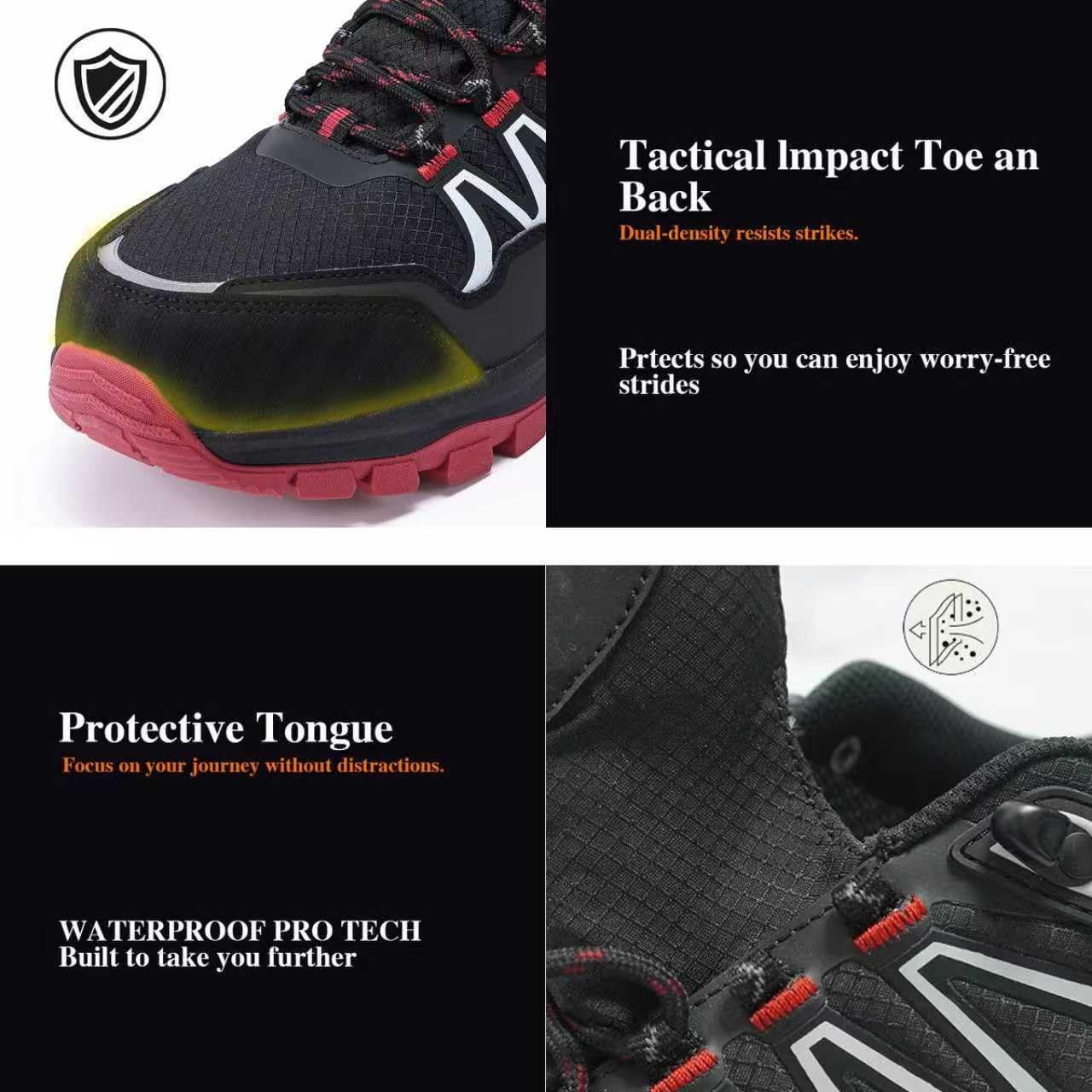 Queday Waterproof Hiking Shoes Mens Lightweight Walking Shoes Daily Hike Trekking Trail Outdoor Camping Climbing - Image 7