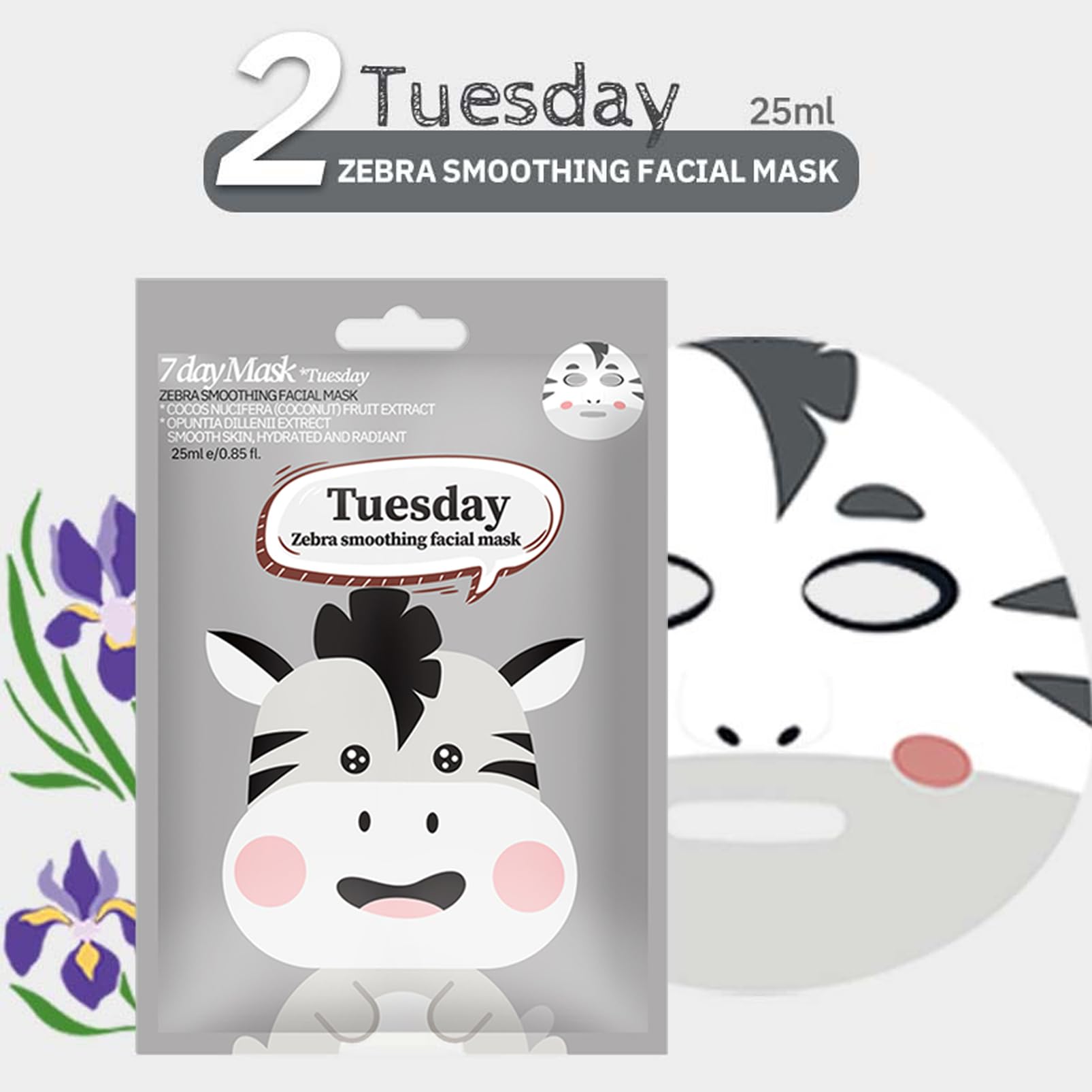 Sheet Face Masks Set, 7Pcs Hydrating Face Masks for Teenage Girls Fun Animal Printed Sheet Masks Gift Set, Moisturizing - Image 3