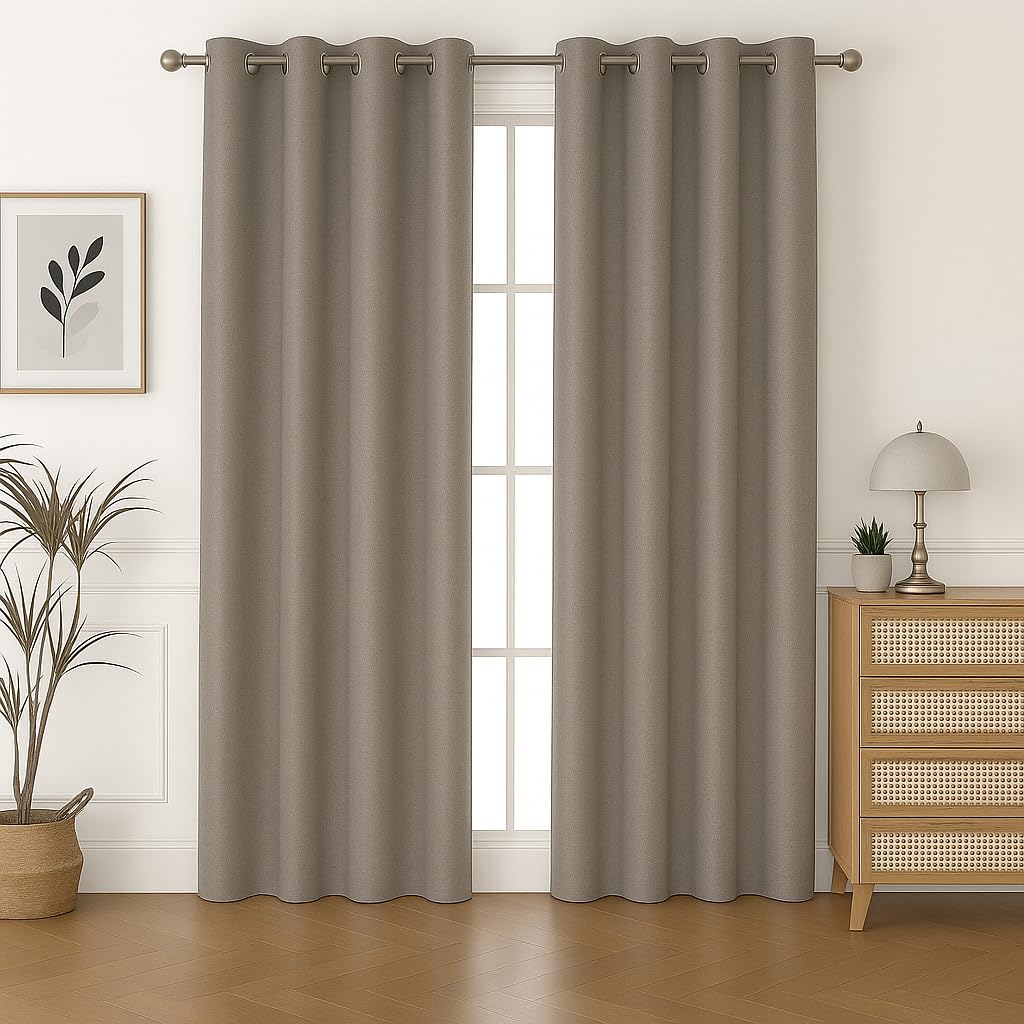 Amali Regal Dimout curtains 2 Panel Set,16 Grommets, Size (L 274 x W 132) cm) for living room Decor or bedroom window noise reduction and light blocking