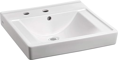 American Standard 9024021EC.020 Decorum - Lavabo de baño con dispensador de jabón Everclean y mano izquierda, color blanco