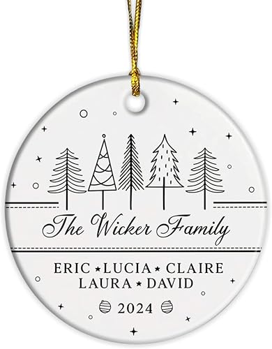 Adorno personalizado para árbol de Navidad familiar 2023, nombres de familia, Navidad 2023, adorno familiar personalizado con nombres, adorno de