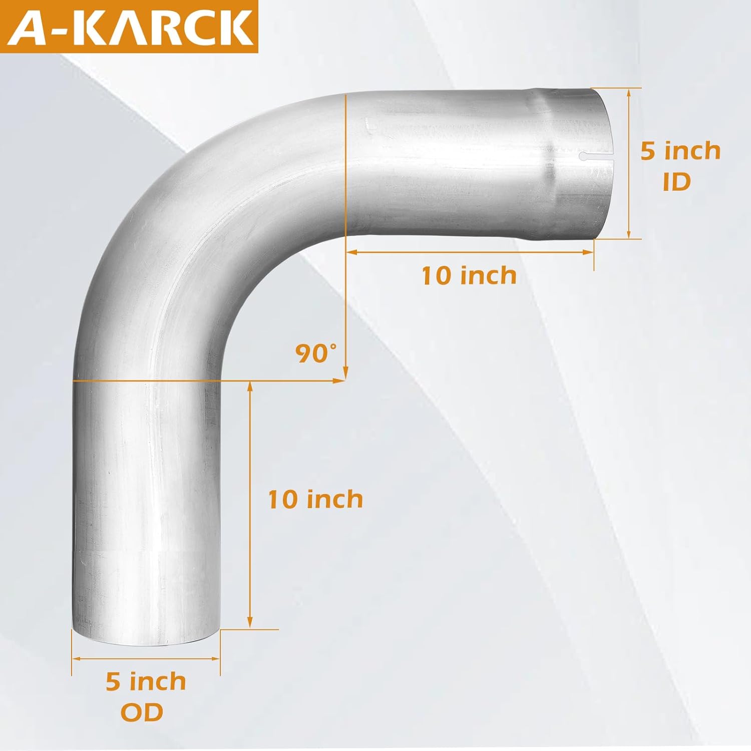 A-KARCK Exhaust 90 Degree Tube 4" OD, Exhaust Elbow 90 Degree 4'' Inlet/Outlet Aluminized Steel Exhaust Pipe Mandrel Bend