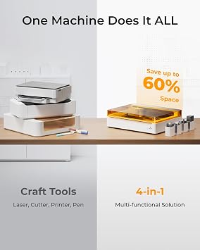 xTool M1 Ultra 4-in-1 Craft Machine with Riser Base and Rotary: 10W Laser Engraver, Inkjet Printing, Blade Cutting, Pen Drawing, DIY Machine for Home Crafts & Small Business, Supports 1000+ Materials | inkjet printing, blade cutting, pen drawing, support 1000+ materials, DIY gift making,small business product, easy operation