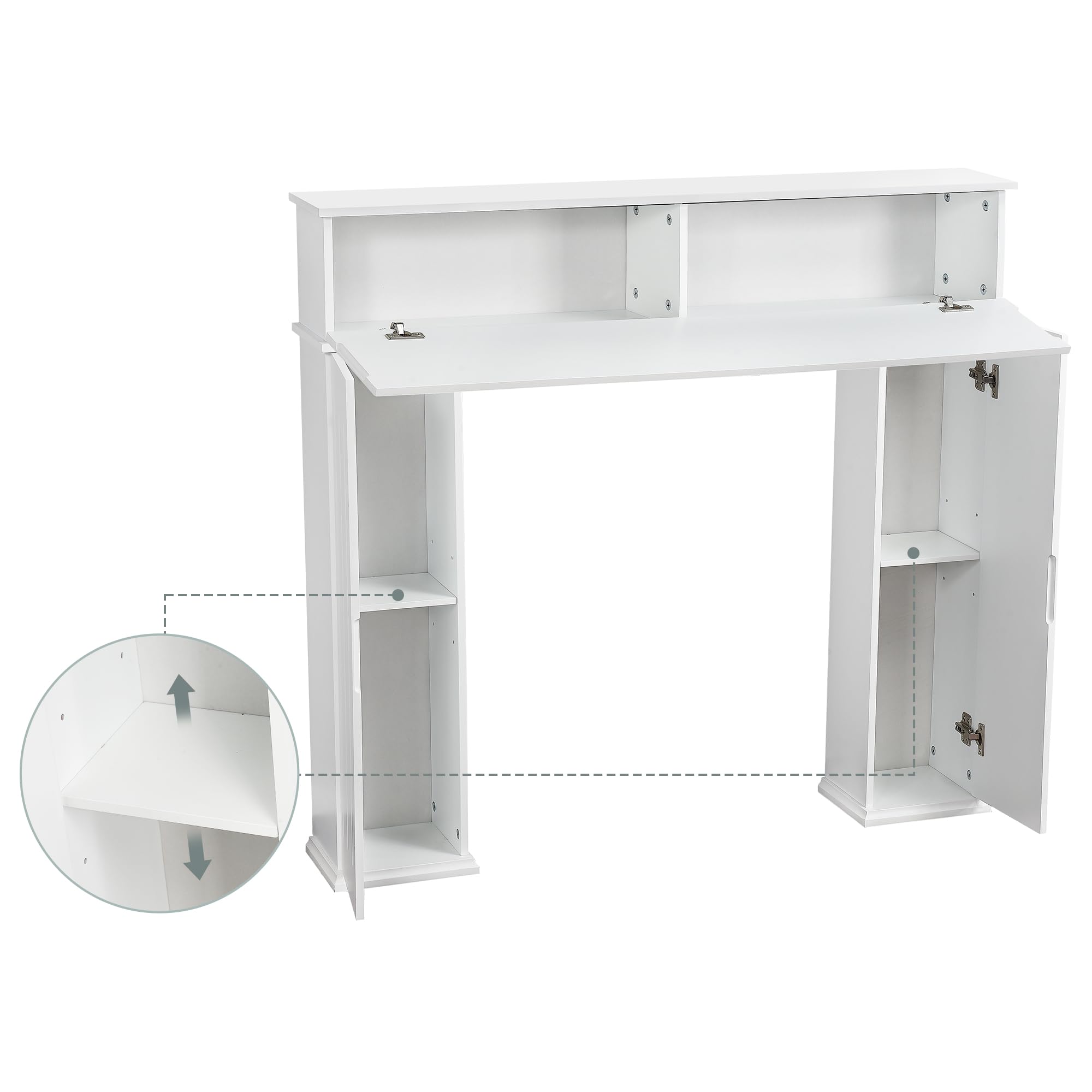 Kaminumrandung Massivholz Weiß - Dekorativer Rahmen Für Elektrokamin 107x100cm