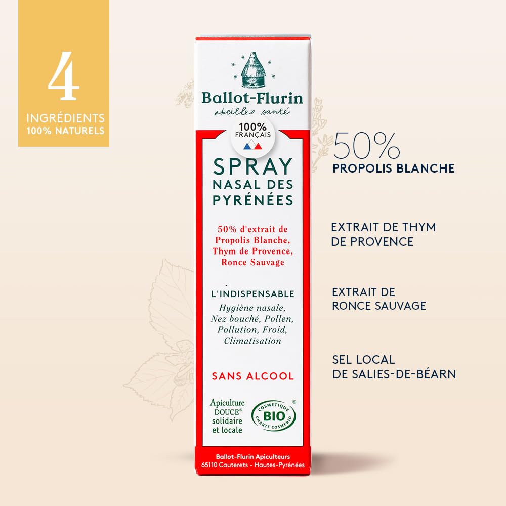 Ballot Flurin Spray Nasal Hygiène Nasale Propolis & Plantes Bio 15 ml