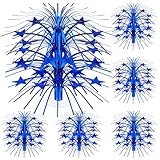 Memorywuu 6 Pcs Blue Foil Spray Centerpieces for Tables Metallic Star Table Decorations for Birthday Party Favor Supplies New Year Photo Booth Props, 8.7 Inch Tall