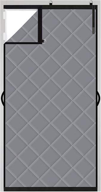 Yotache Thermal Insulated Door Curtain 80 x 200, Windproof Waterproof Door Covers for Front Door, Kitchen Warm Winter Cool Summer, Grey
