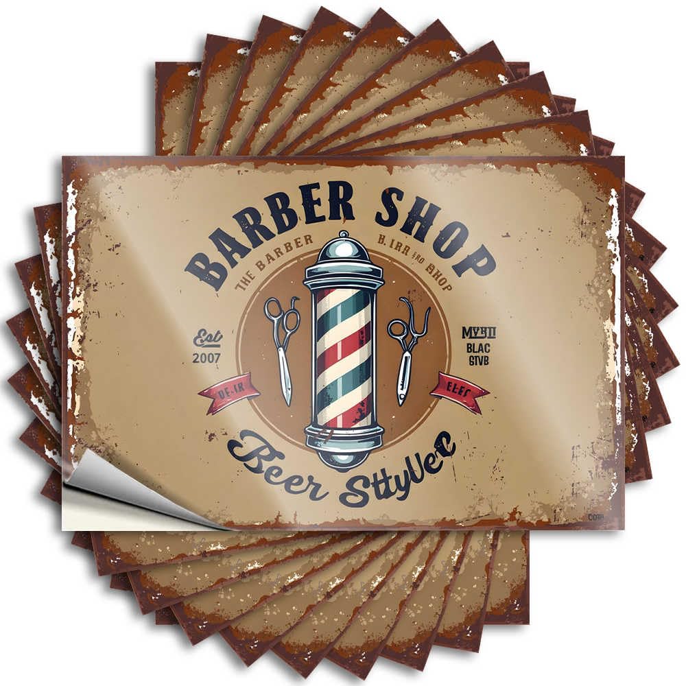 Tattoo Plush Cocoa Hat Barber Shop Beer Stylist: Vintage Grooming Essentials - No Residue Decals for Teacher(8X12CM)