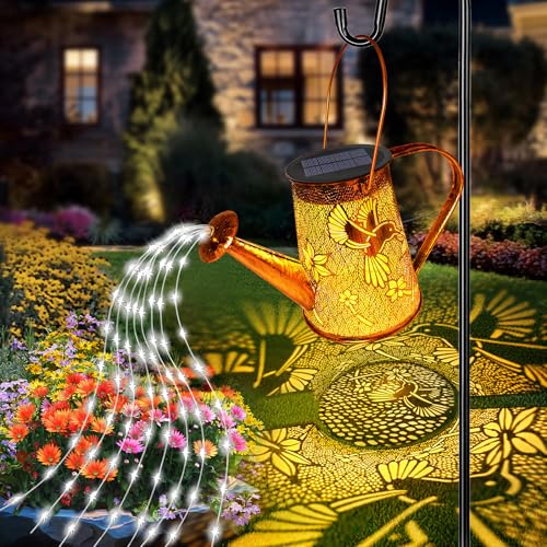 Solar Watering Can Lights, Hummingbird Gifts for Christmas Women Mom