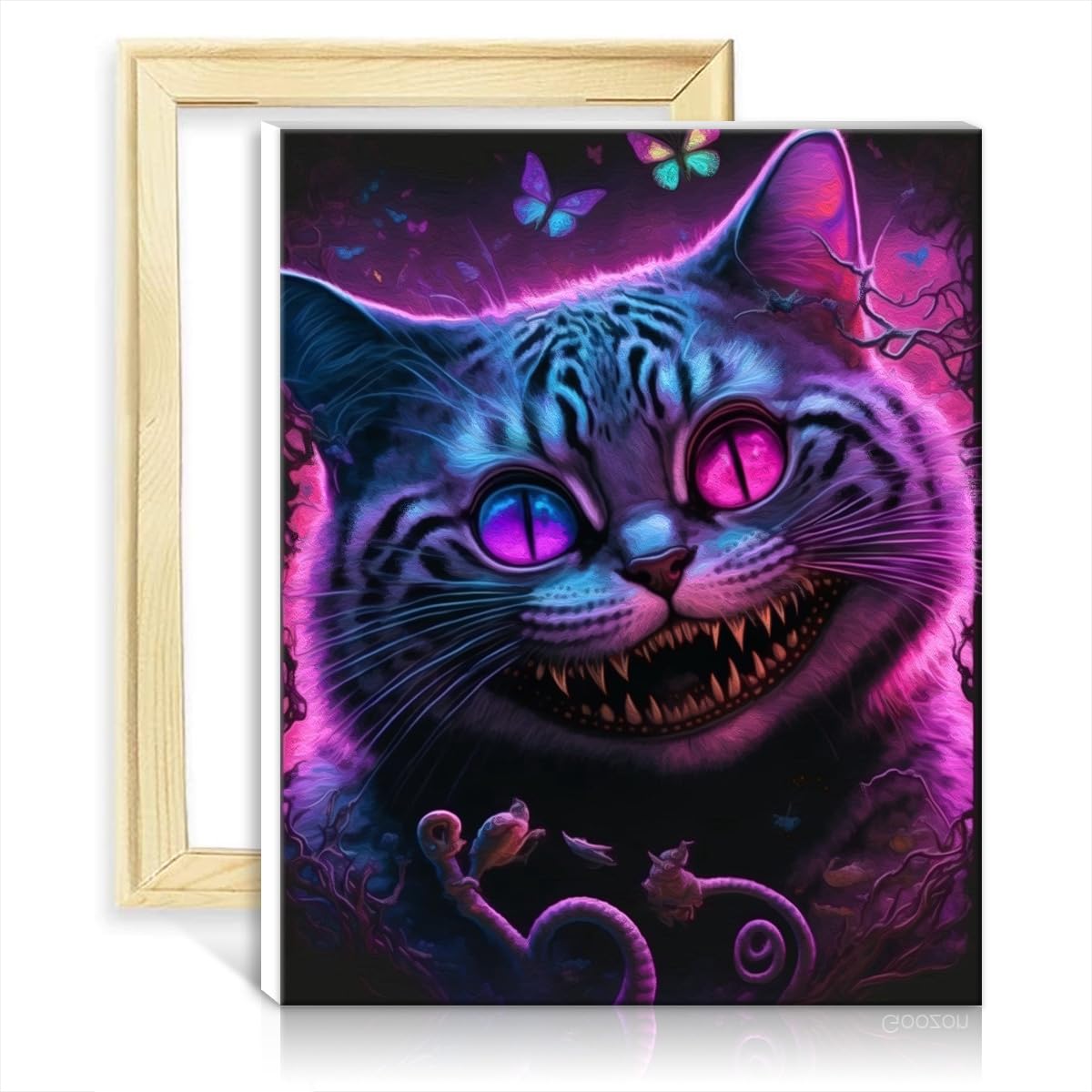 TANGFEIY Oil Painting by Numbers Kits Evil cat Adults/Kids/Beginners, with Brushes and Acrylic Pigment on Canvas for Home Wall Decor Painting NO Frame(50x65cm) — image 1