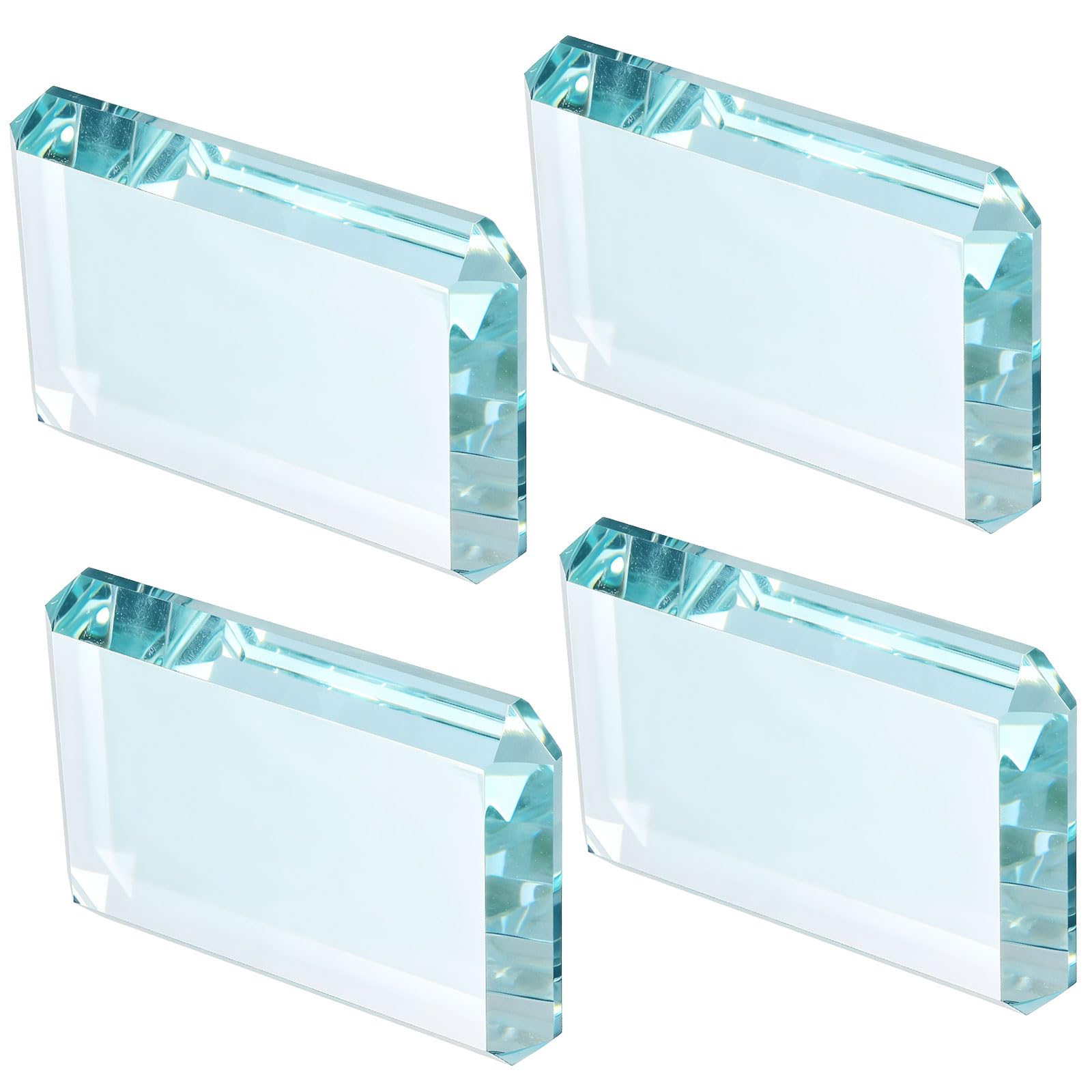PATIKIL 2 Pcs Clear Crystal Paperweight, 3.94 x 2.76 x 0.47 Inch Clear Paperweight Decorative for Home Decoration Reading Photography Daily Office Gifts (Rectangle)