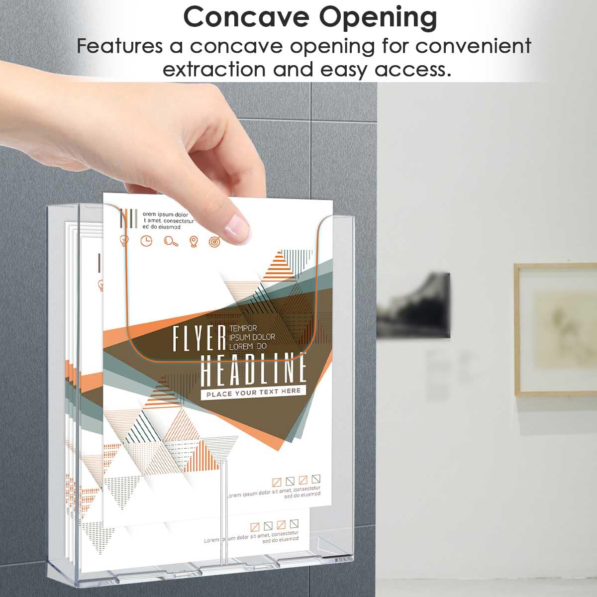 OTYMIOW Soporte para Folletos Pared Transparente 2PCS Soporte para Folletos A4 Soporte para Folletos A4 acrílico con 7 Tornillos Soporte Exhibición Folletos para Montaje Pared Soporte para Catálogos