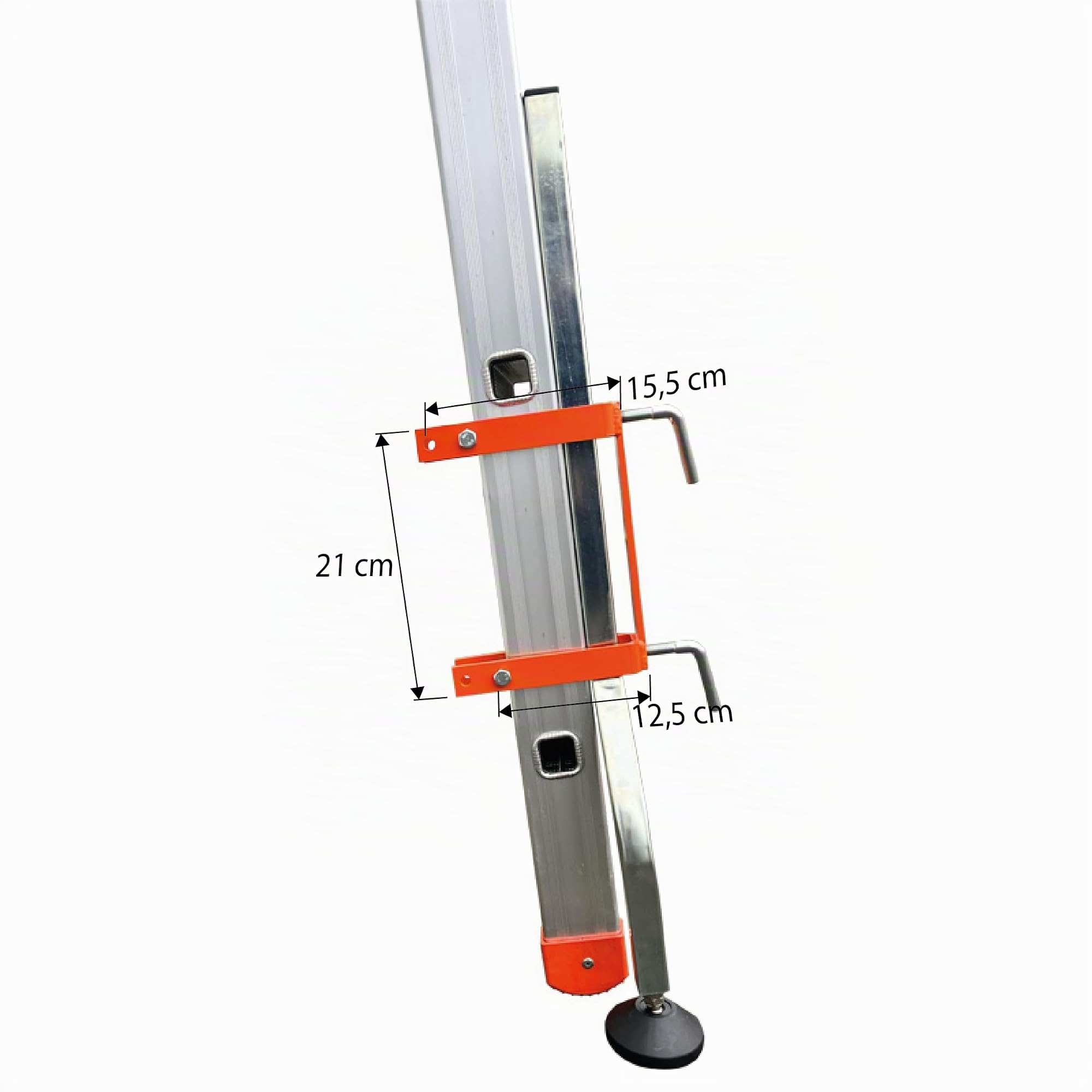 Pied Réglable pour Échelle – Support Stable et Sécurisé | Hauteur Ajustable jusqu'à 27 cm pour Sols Irréguliers - Béquille de rallonge pour échelle avec pied amovible