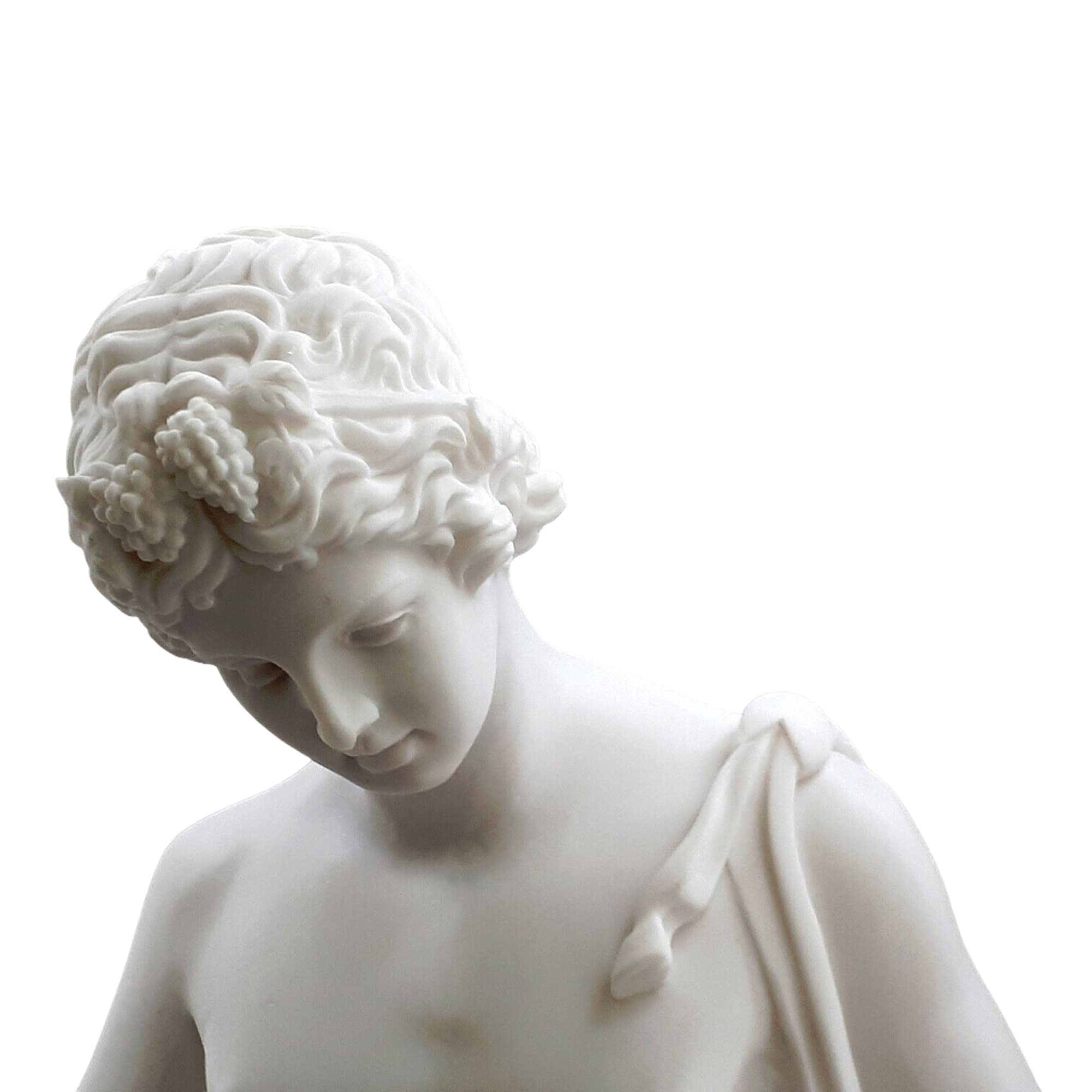 Narcissus - Estatua de mitología griega con diseño de arte masculino y desnudo de mármol fundido