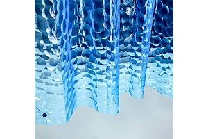 Ga-Geetopia EVA 3D Blue Pearl Water Cube Glow In The Dark Shower Curtain