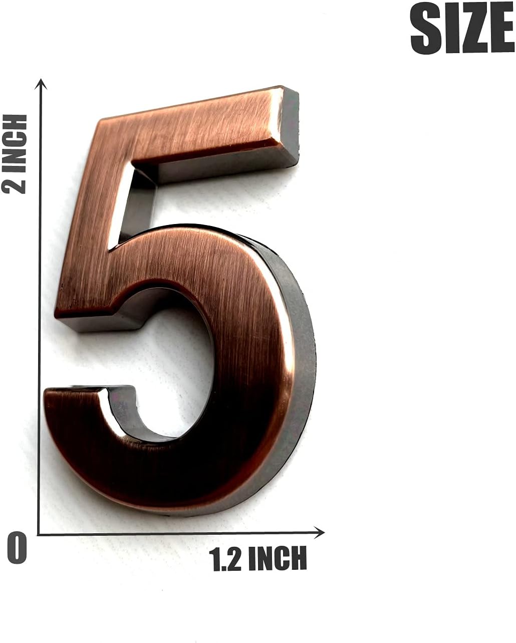 Bronze Mailbox Numbers, 2 Inch 3D Door Number Stickers for Apartments Office Address, Pack of 1 Set, 10 Pcs.