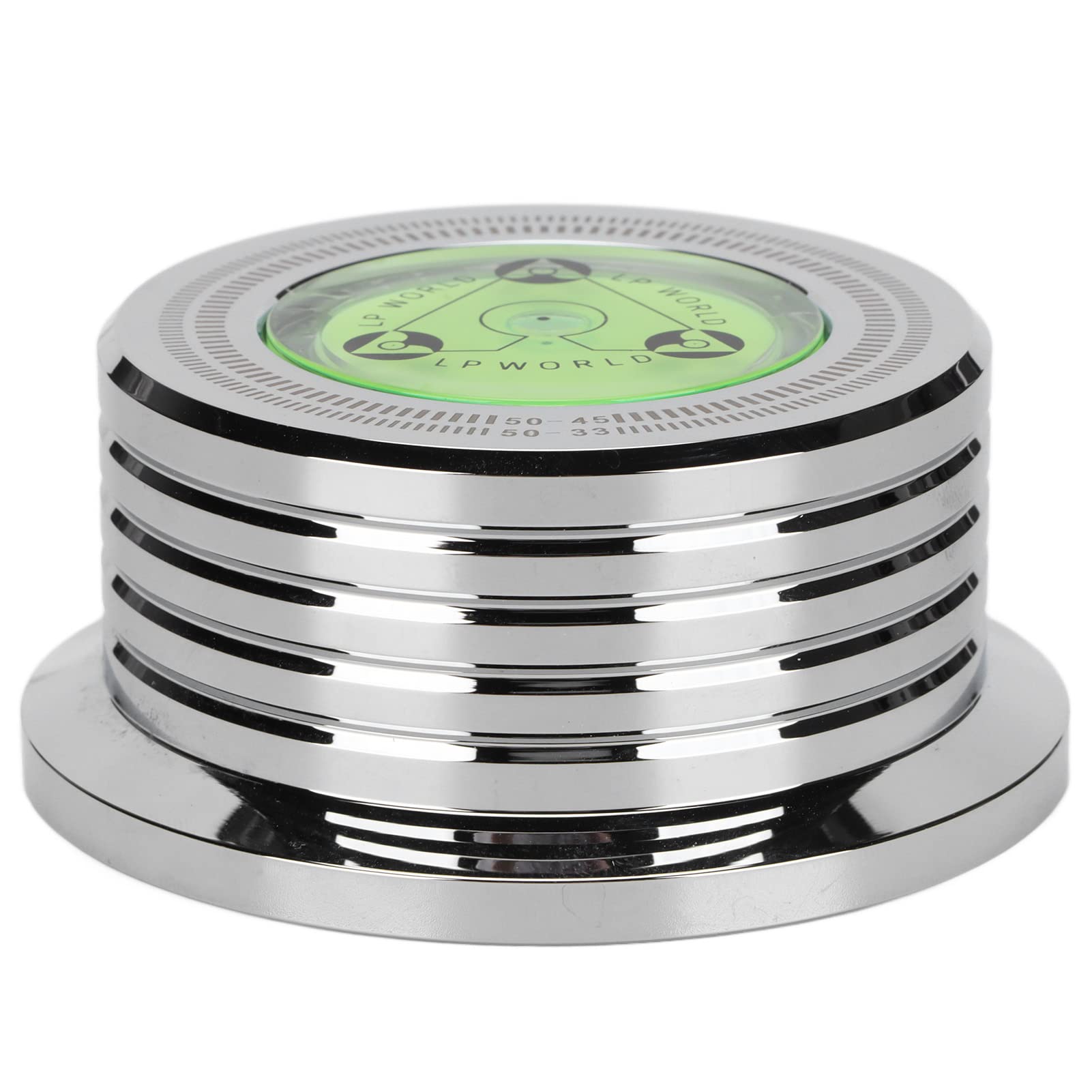 Stabilisateur de Disque Vinyle, Stabilisateur de Poids Record, Pince à Disque en Aluminium avec Mise à Niveau à Bulle pour Tourne-disque LP 50 Hz, Stabilisateur de Disque pour Platines(Argent)