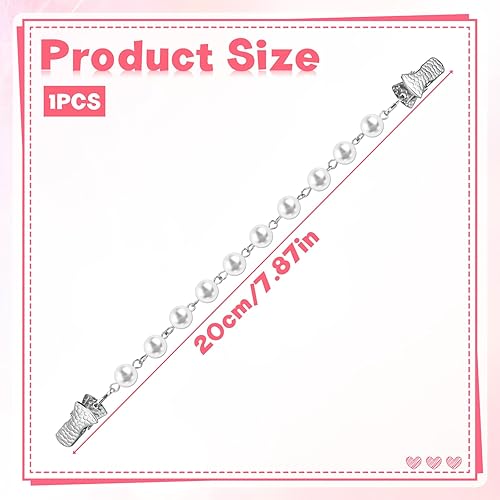 Miniatura 2 de Pearl Sweater Clips Chain, Chain Brooch, Vintage Sweater Shawl Chains Clips, Pearl Sweaters Chains for Women Wearing Clothing Accessories