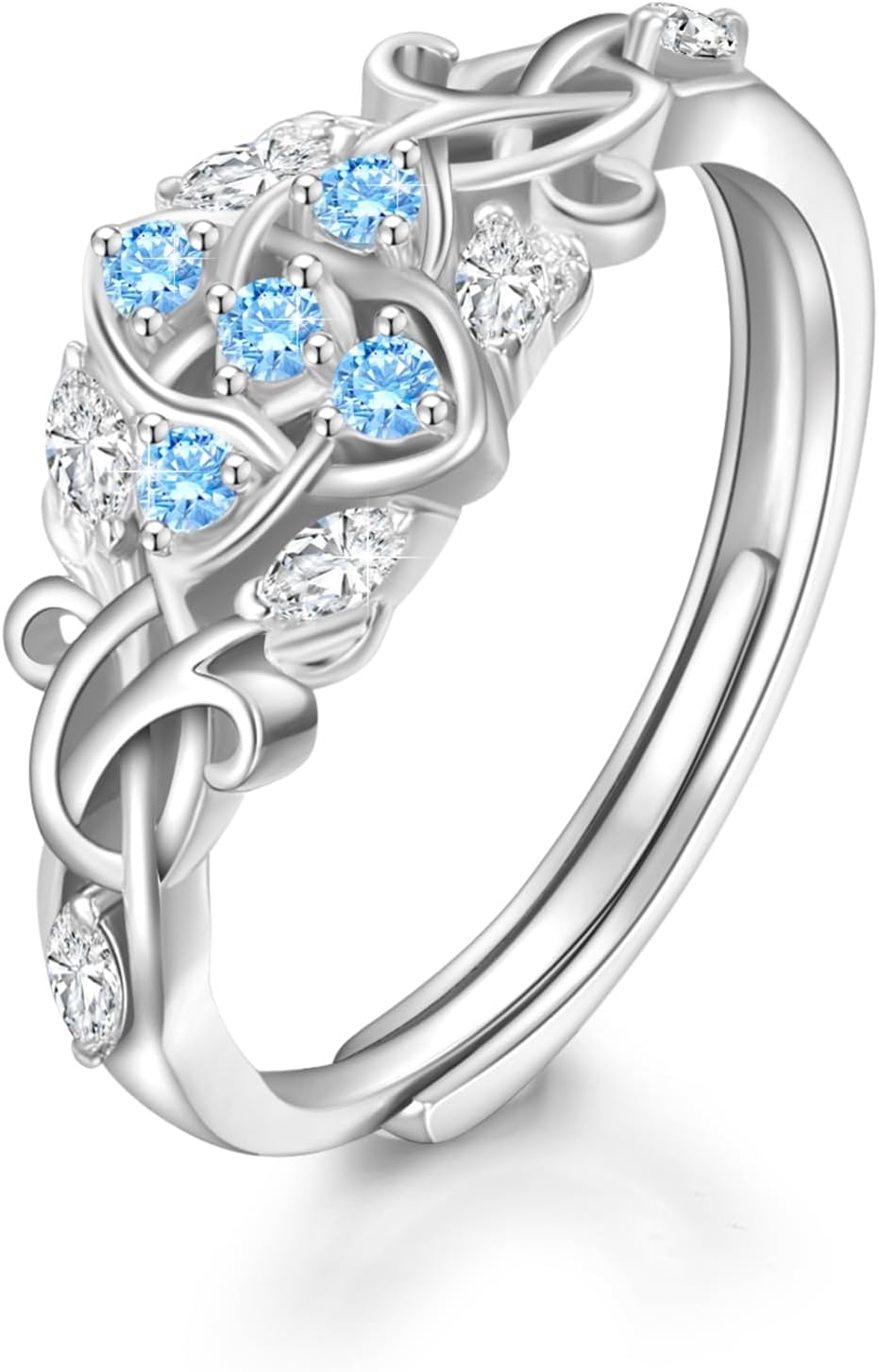 Cuoka Celtic Knot Ring Sterling Silver 925 Filigree Braided Irish Knot Lucky Wedding Promise Engagement Self Love Rings Norse Viking Jewelry for Women